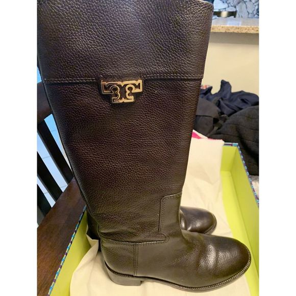 Tory Burch Joanna Tall Leather Riding Boots - Picture 2 of 7